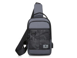 Lior Crossbody Camouflage Shoulder Chest Bag with USB Charger Port