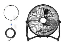 14" High Velocity Heavy Duty Metal Misting Fan with Misting Kit