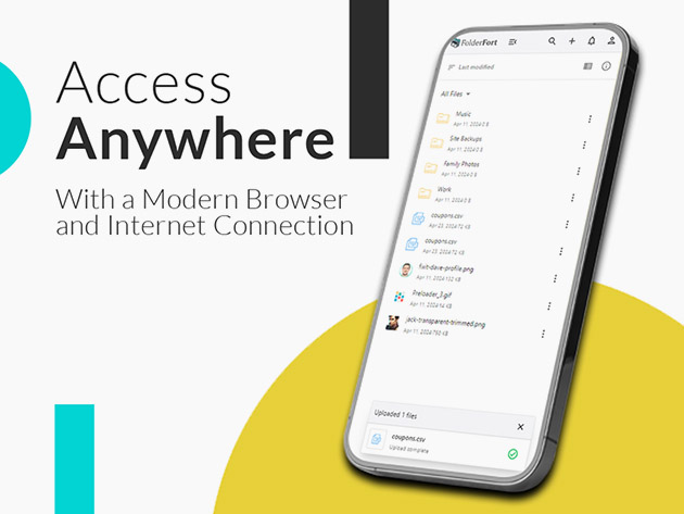 FolderFort 2TB Cloud Storage Pro Plan: Lifetime Subscription