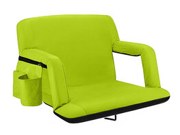 Extra Wide Reclining Stadium Seat with Armrests & Side Pockets (Lime)